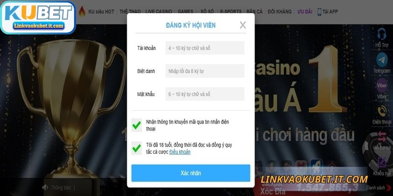 Thao tác đăng ký KUBET đơn giản, chi tiết cho người mới