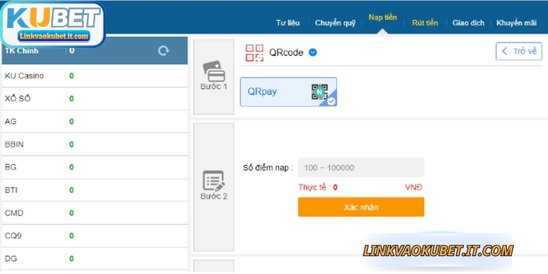 Nạp tiền KUBET bằng mã QR là giải pháp thanh toán hiện đại, tiện lợi