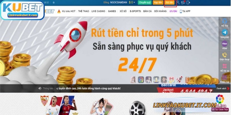 Rút tiền KUBET cần đáp ứng những điều kiện cụ thể của hệ thống