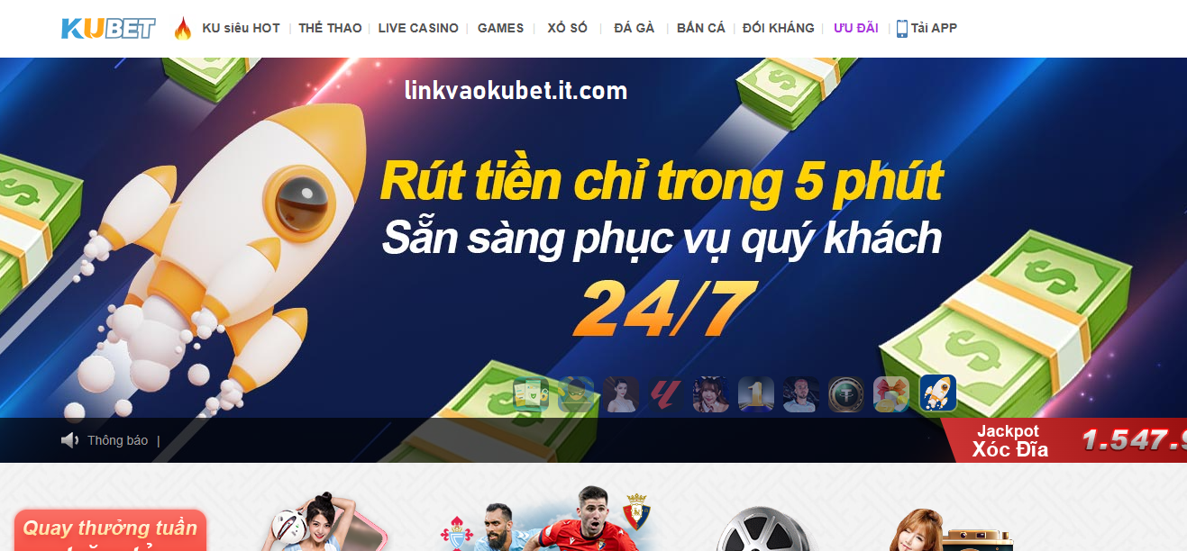 Rút tiền kubet trong vòng 5 phút